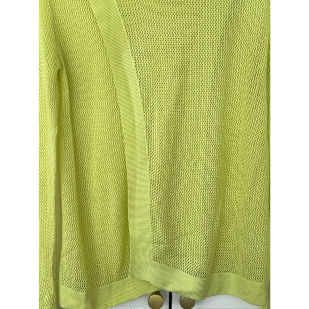 CAbi Lime Green/Yellow Open-Knit Pullover Sweater - Size M - Picture 7 of 7
